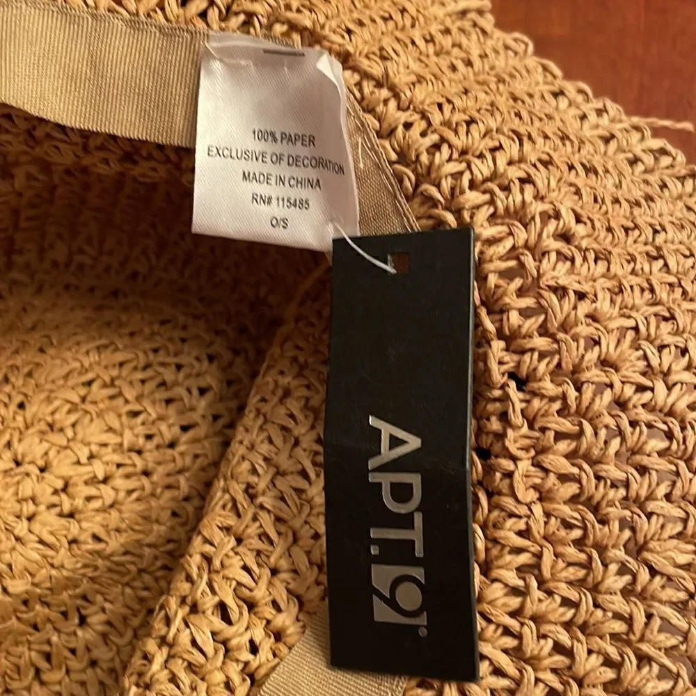 NWT Apt. 9 Sun Hat with Wooden Bead Rim